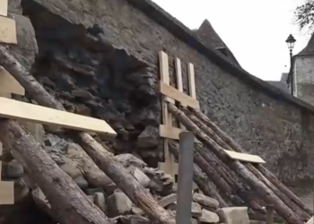 zidul-cetatii-sighisoara-s-a-surpat:-restaurarea-completa,-un-proces-de-lunga-durata