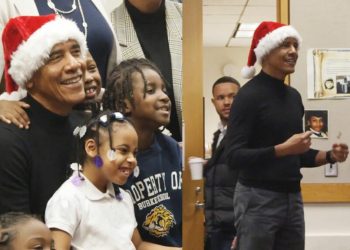 obama-in-rol-de-mos-craciun:-fostul-presedinte-american-le-a-citit-povesti-elevilor-din-chicago