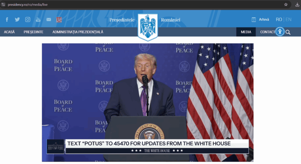 transmisia-oficiala-a-cotroceniului,-de-la-consiliul-pacii,-nu-este-tradusa-si-in-limba-romana