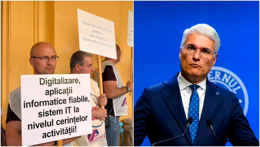 angajatii-din-finante-publice-protesteaza-fata-de-legea-salarizarii-a-ministrului-interimar-pislaru.-sindicalistii-avertizeaza-cu-greva-generala