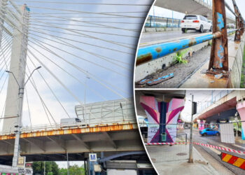 bucuresti,-in-santier-episodul-2-cum-se-lucreaza-la-pasajul-basarab-dispar-desenele-de-pe-stalpi,-dar-rugina-inca-mai-curge-de-pe-pod.-mai-e-foarte-mult-de-lucru-la-constructia-inceputa-de-basescu,-finalizata-de-oprescu-si-lasata-in-paragina-de-nicusor
