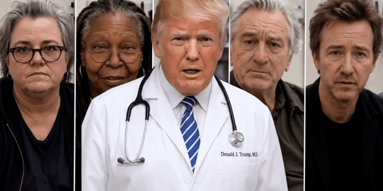 trump-genereaza-noi-controverse-cu-un-videoclip-creat-cu-ai.-presedintele-sua-apare-imbracat-in-doctor-si-diagnosticheaza-actori-celebri-de-la-hollywood