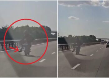 cursa-nebuna-pe-a2.-goneste-pe-autostrada,-asezat-lateral-pe-motocicleta,-cu-peste-100-de-kilometri-la-ora