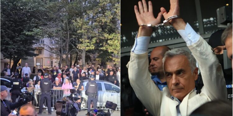 150-de-sustinatori-s-au-strans-in-fata-arestului-central,-in-asteptarea-lui-calin-georgescu.-fostul-prezidentiabil-va-petrece-noaptea-dupa-gratii