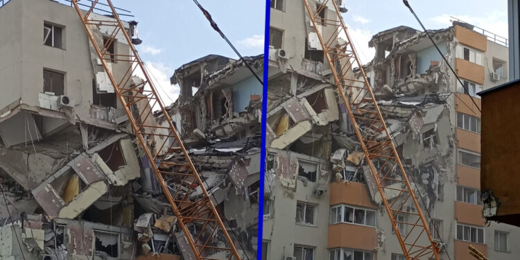 cad-bucati-mari-de-moloz-la-blocul-explodat-din-rahova.-ce-se-intampla-cu-macaraua-din-apropierea-imobilului